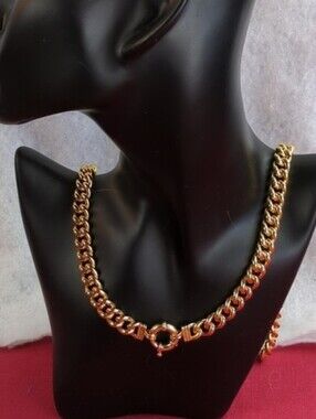 Cuban Chain Necklace With Sailor Clasp 24 K Gold Filled  Unisex!